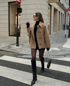 Trendy oversized wolcoat voor de herfst, perfect voor elke outfit.