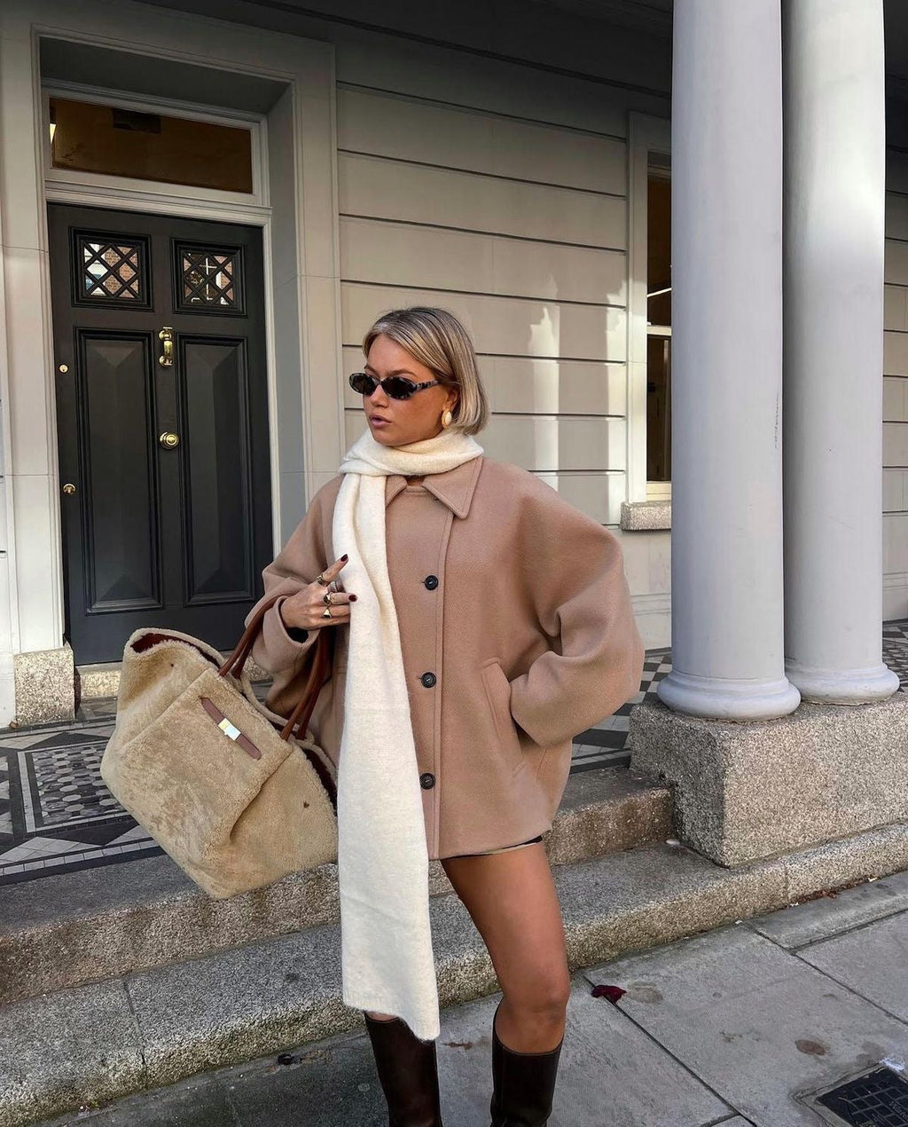 Trendy oversized wolcoat voor de herfst, perfect voor elke outfit. 8