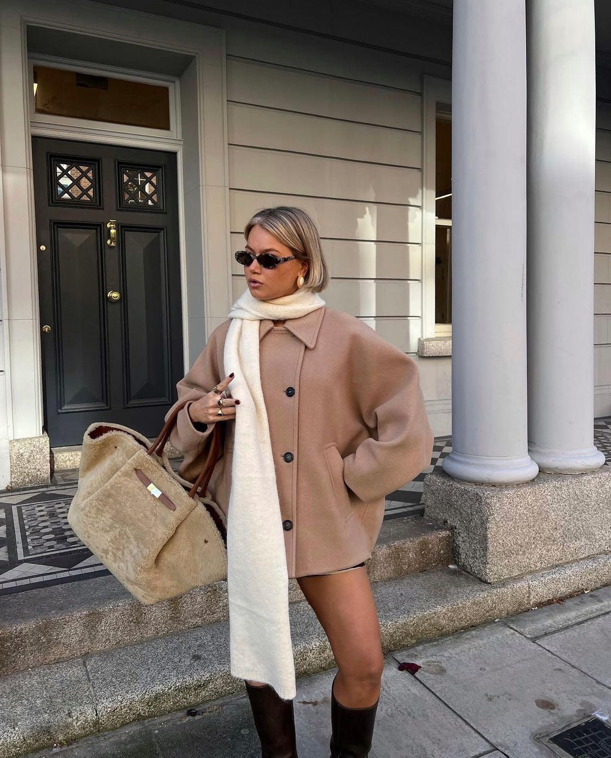 Trendy oversized wolcoat voor de herfst, perfect voor elke outfit. 8