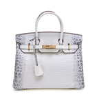 Luxe handtas met krokodillenpatroon in witte kleur