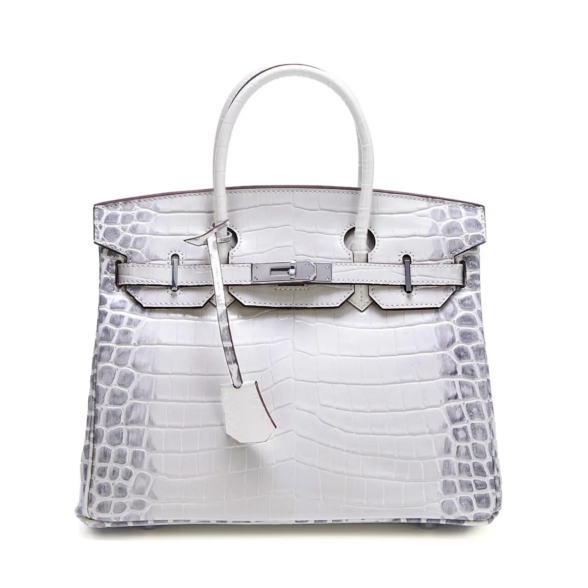 Luxe handtas met krokodillenpatroon in witte kleur 2