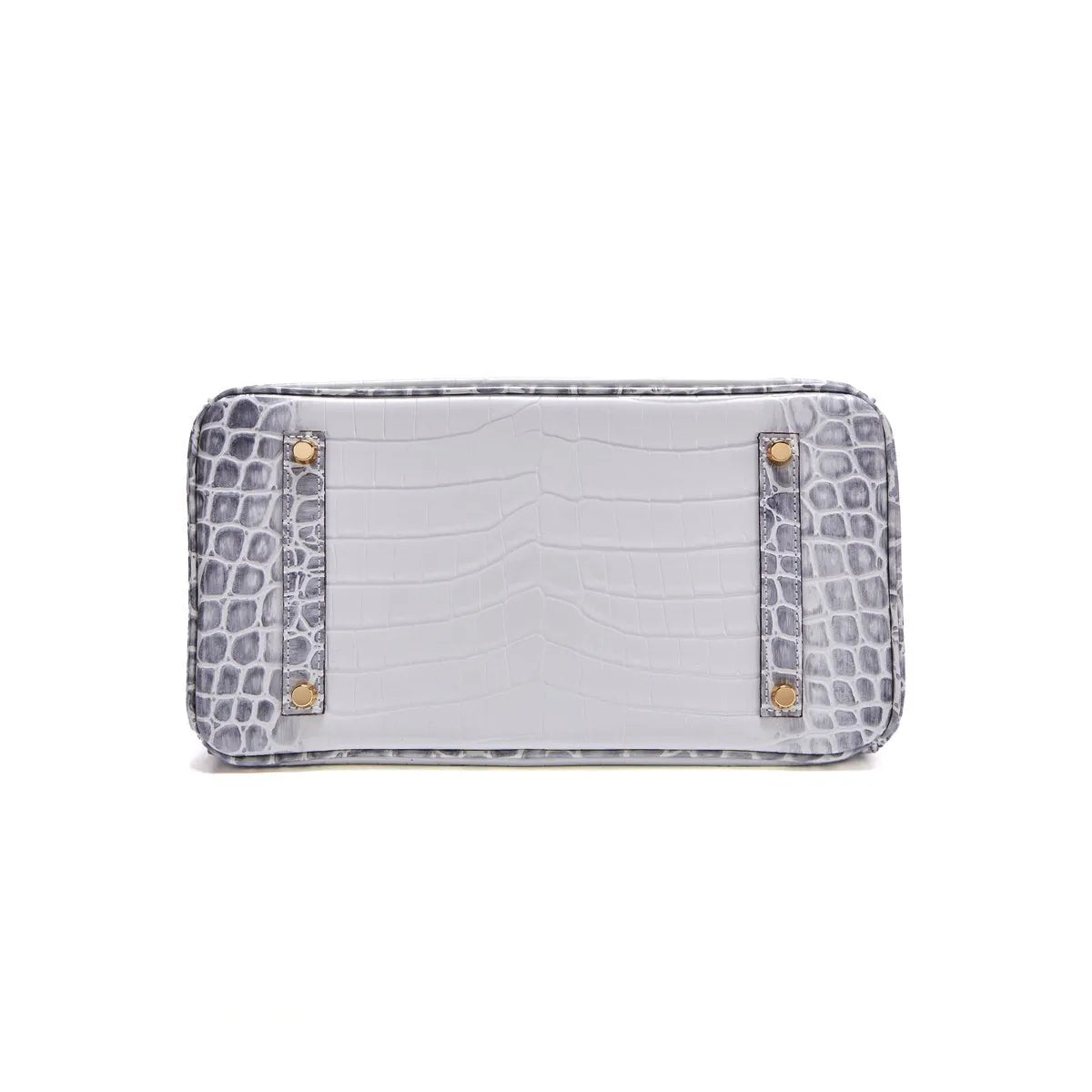 Luxe handtas met krokodillenpatroon in witte kleur 7