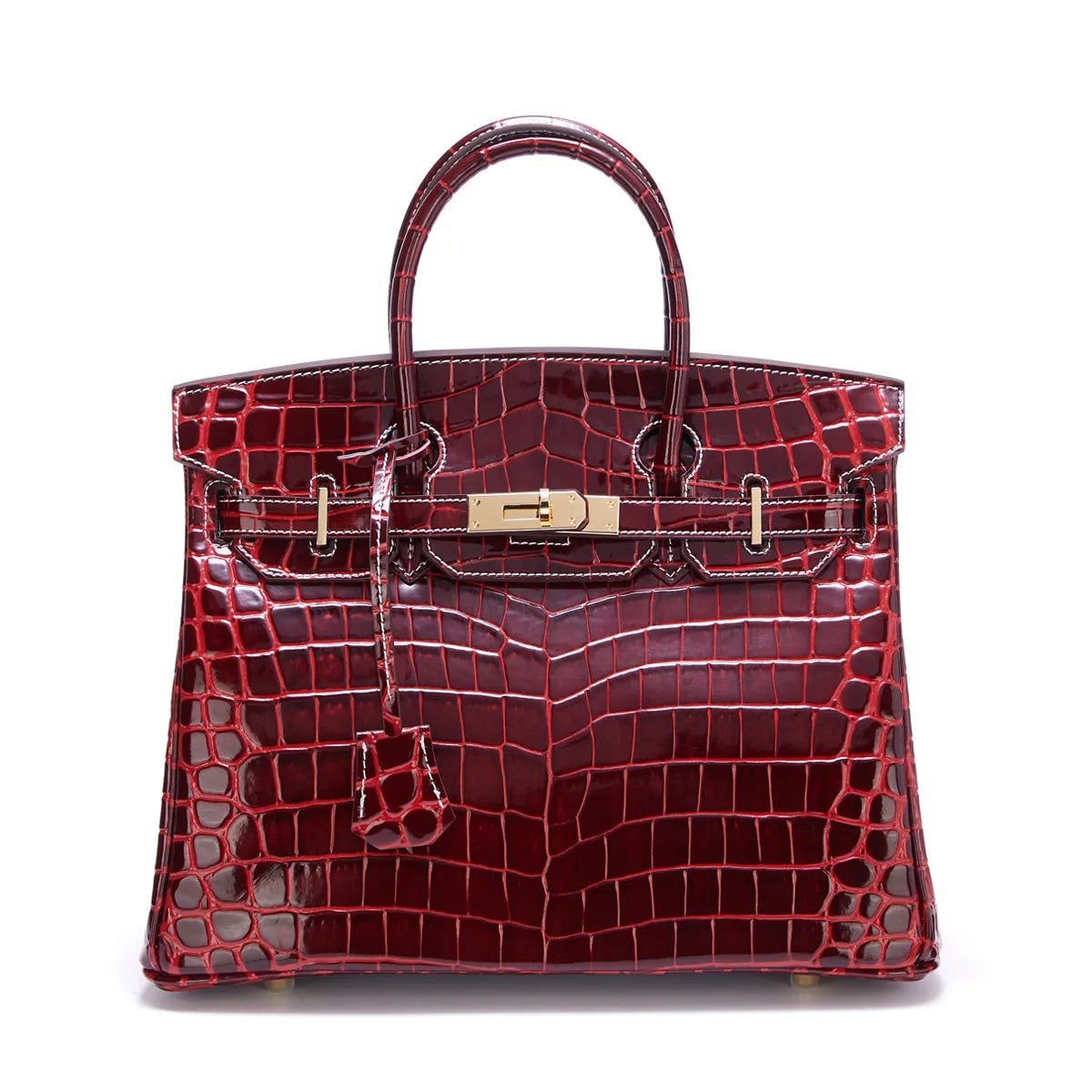 Luxe handtas met krokodillenpatroon in witte kleur 9