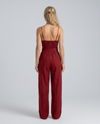 Elegante linnen-blend geplooide jumpsuit voor dames. 2