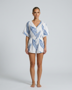 Merle romper met V-hals en abstracte print voor dames. 2