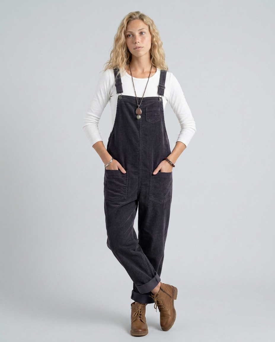 Ora corduroy jumpsuit met verstelbare bandjes in verschillende kleuren. 5