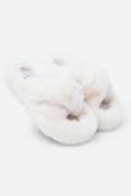 Pluche Kiss Slipper Sliders in luxe nude kleur. 7