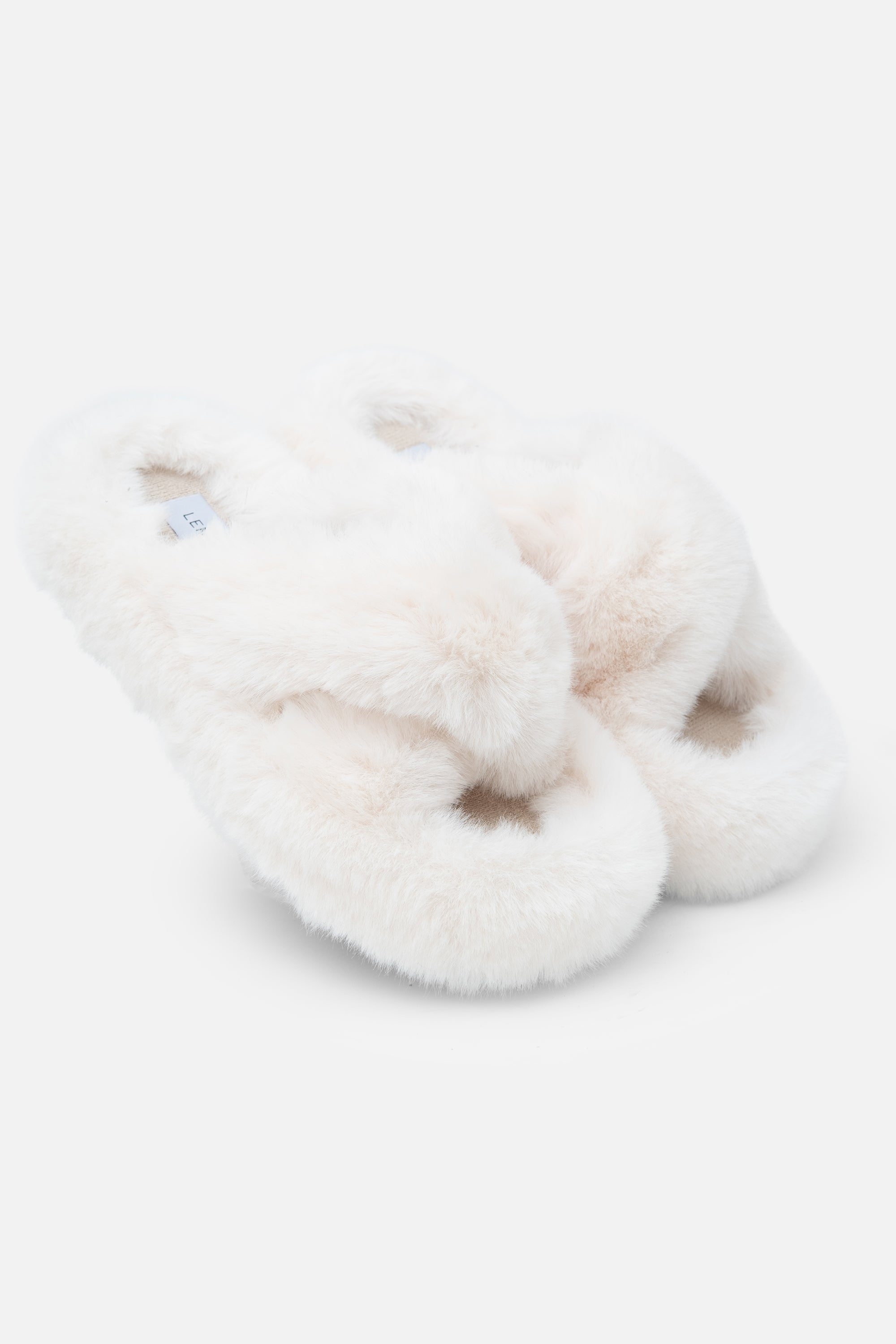 Pluche Kiss Slipper Sliders in luxe nude kleur. 7
