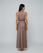 Elegante Polly twee-delige set met haltertop en maxi rok 2