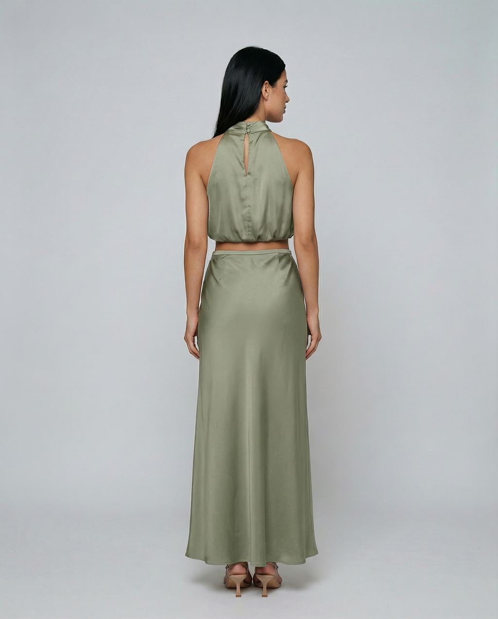 Elegante Polly twee-delige set met haltertop en maxi rok 6