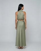 Elegante Polly twee-delige set met haltertop en maxi rok 6