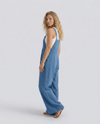 Rachel jumpsuit met wijde pijpen en verstelbare bandjes in zwart 10