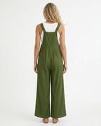 Rachel jumpsuit met wijde pijpen en verstelbare bandjes in zwart 6