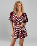 Stijlvolle Ronda playsuit met geometrische print en V-hals.