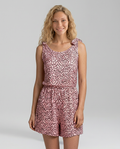 Faye gedrukte playsuit met schouderbanden in roze en wit