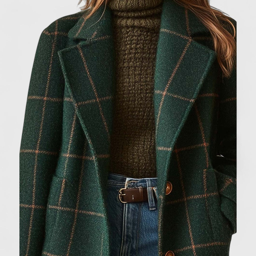 Elegante Aliah™ jas in donkergroen met tijdloze charme. 2