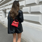 Handtas Zwart van Epsom leer, compact en stijlvol 10