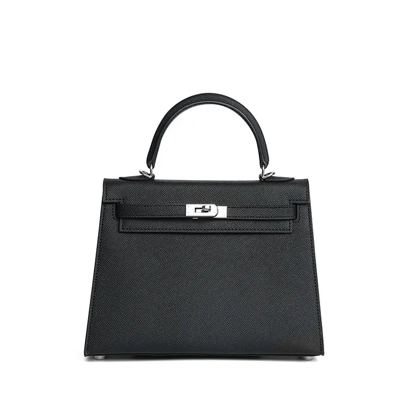 Handtas Zwart van Epsom leer, compact en stijlvol 2