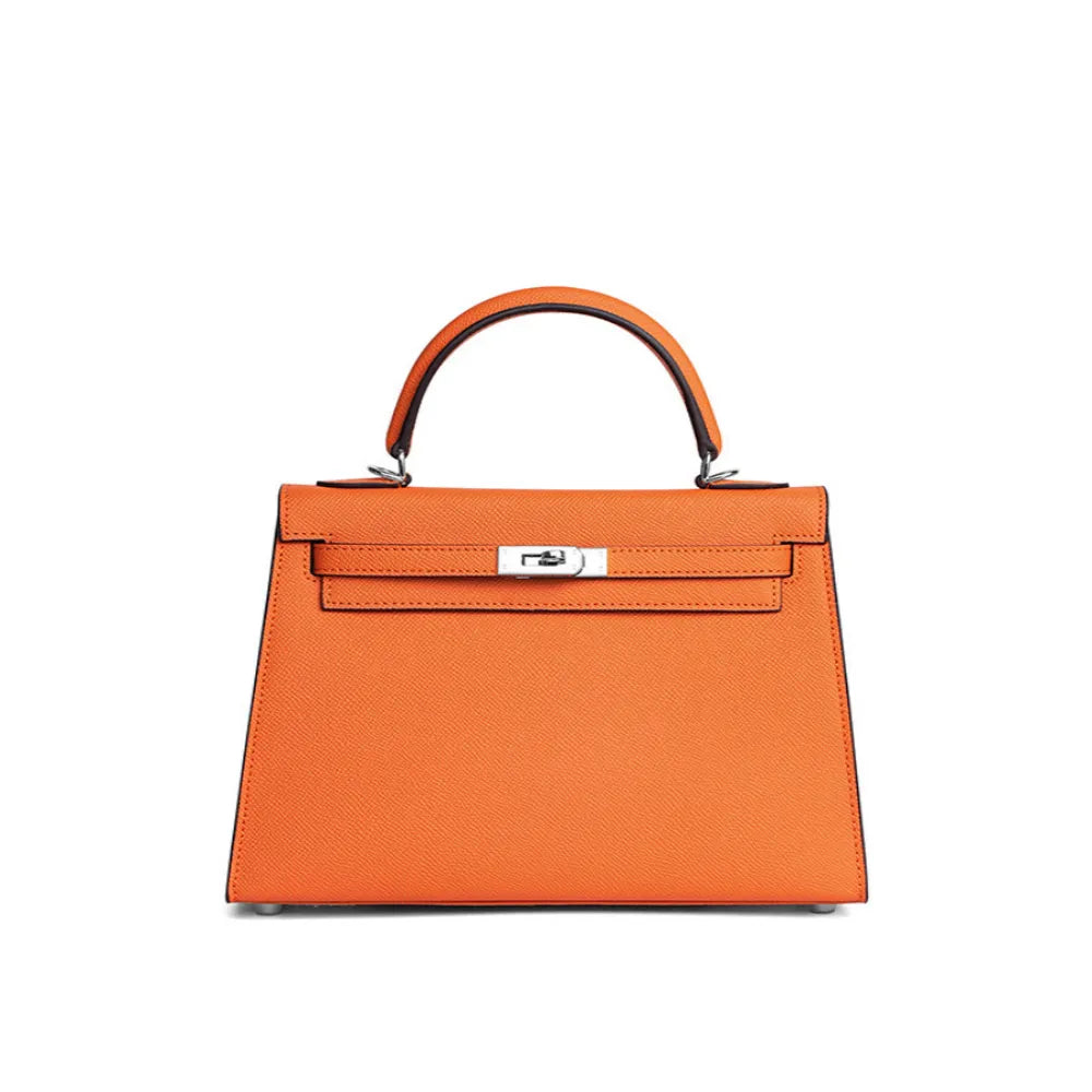 Handtas Zwart van Epsom leer, compact en stijlvol 23