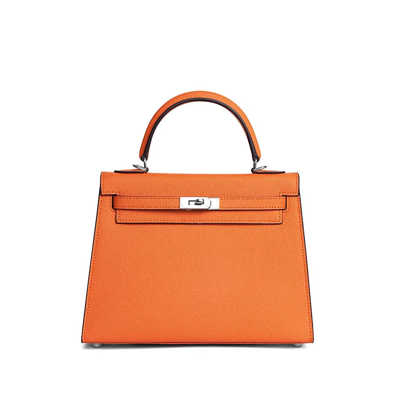 Handtas Zwart van Epsom leer, compact en stijlvol 24