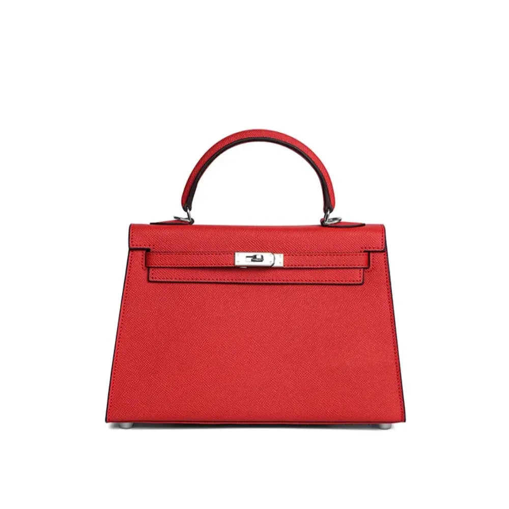 Handtas Zwart van Epsom leer, compact en stijlvol 25