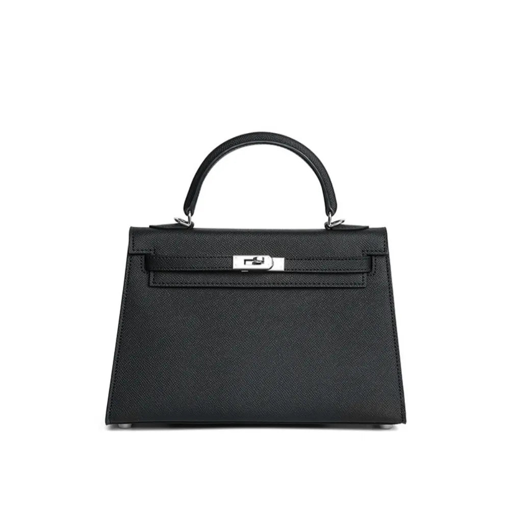 Handtas Zwart van Epsom leer, compact en stijlvol 27
