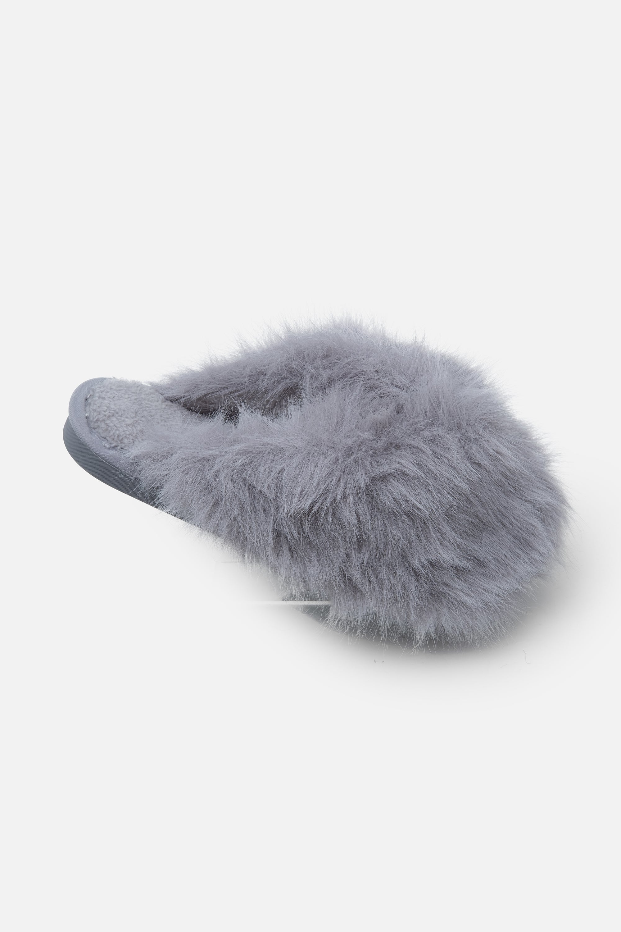 Ultieme Cosy Fluffy Slippers in luxe grijs met nepbont 5