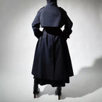 Elegante vrouwen maxi-lengte trenchcoat met hoge opstaande kraag en tailleband 2