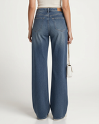 Brede jeans met fleece voering voor dames, perfect voor koelere dagen. 2