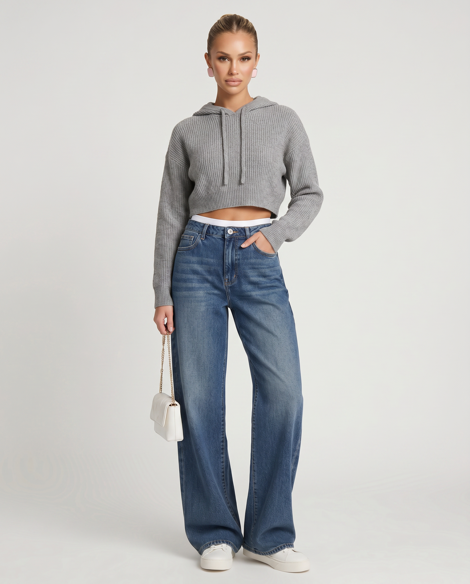 Brede jeans met fleece voering voor dames, perfect voor koelere dagen. 4