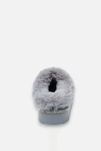 Zachte grijze slippers met crystal trim 10