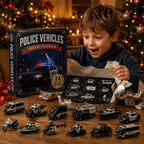 Politievoertuigen Adventskalender 2026 - 24 Acryl Politieauto Ornamenten