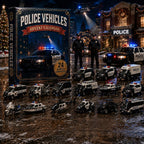 Politievoertuigen Adventskalender 2026 - 24 Acryl Politieauto Ornamenten
