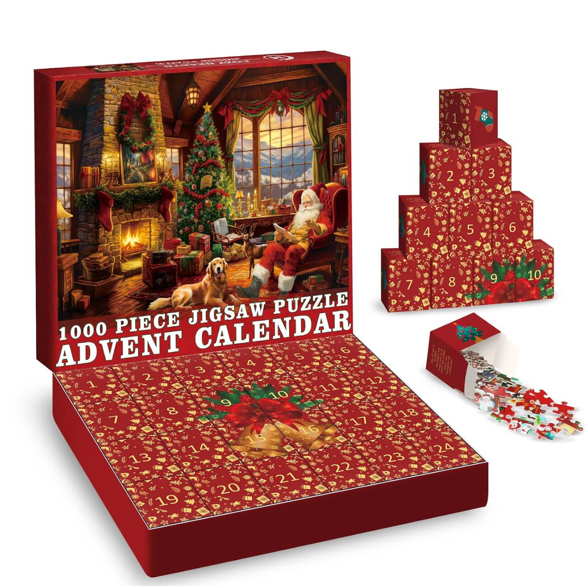 Puzzel Adventskalender 2026 - 24 Dagen, Eén Kerstafbeelding