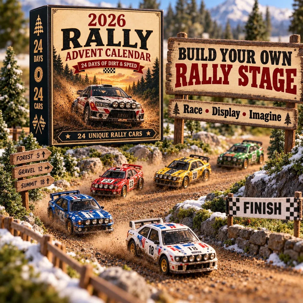 Rally Adventskalender 2026 - 24 Unieke Miniatuur Rallyauto's