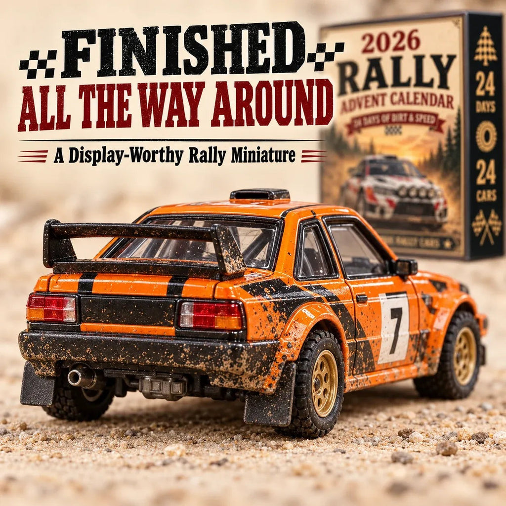 Rally Adventskalender 2026 - 24 Unieke Miniatuur Rallyauto's