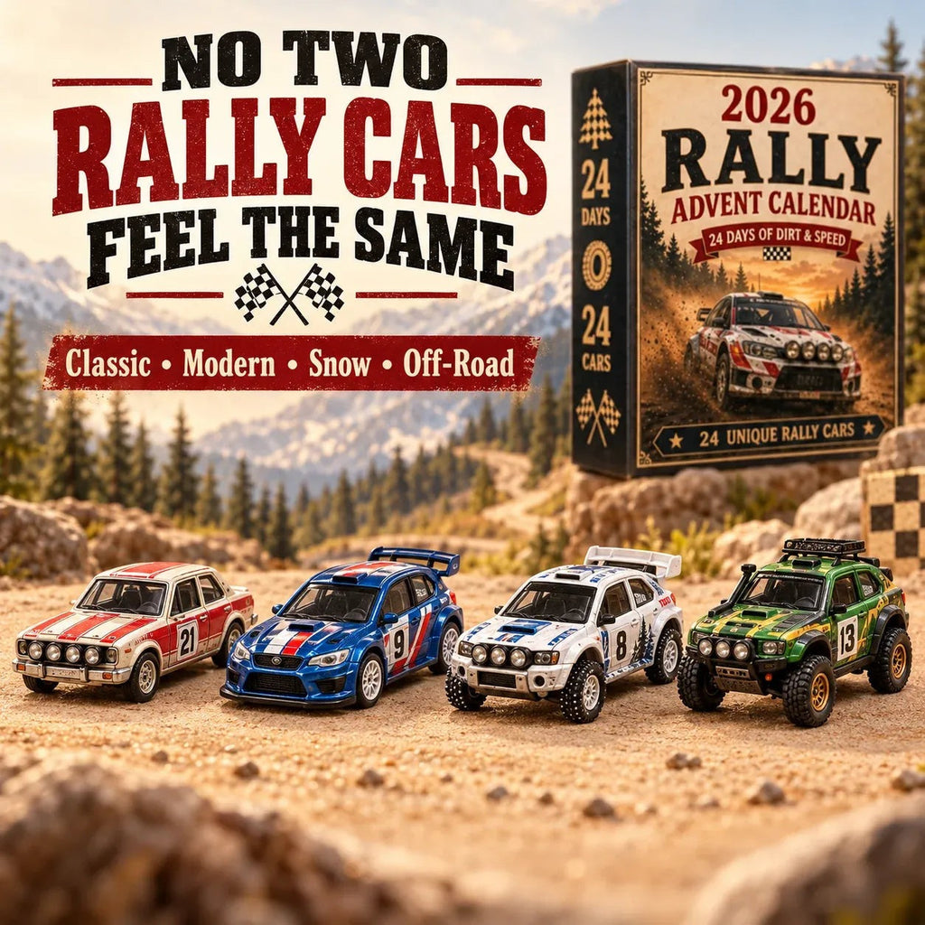 Rally Adventskalender 2026 - 24 Unieke Miniatuur Rallyauto's