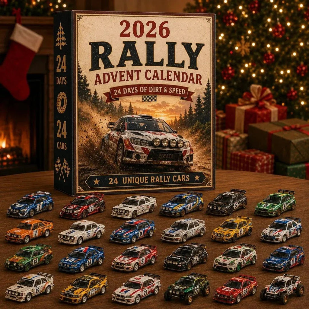 Rally Adventskalender 2026 - 24 Unieke Miniatuur Rallyauto's
