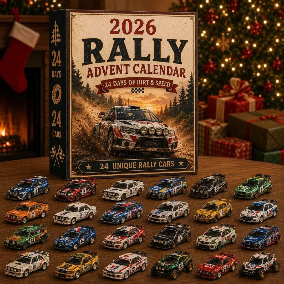 Rally Adventskalender 2026 - 24 Unieke Miniatuur Rallyauto's