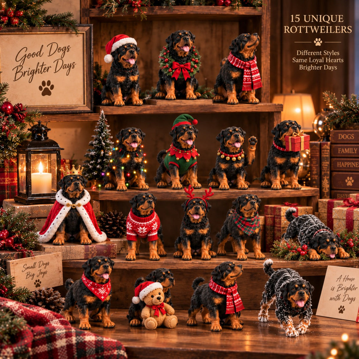 Rottweiler Adventskalender 2026 - 24 Rottweiler Figuurtjes