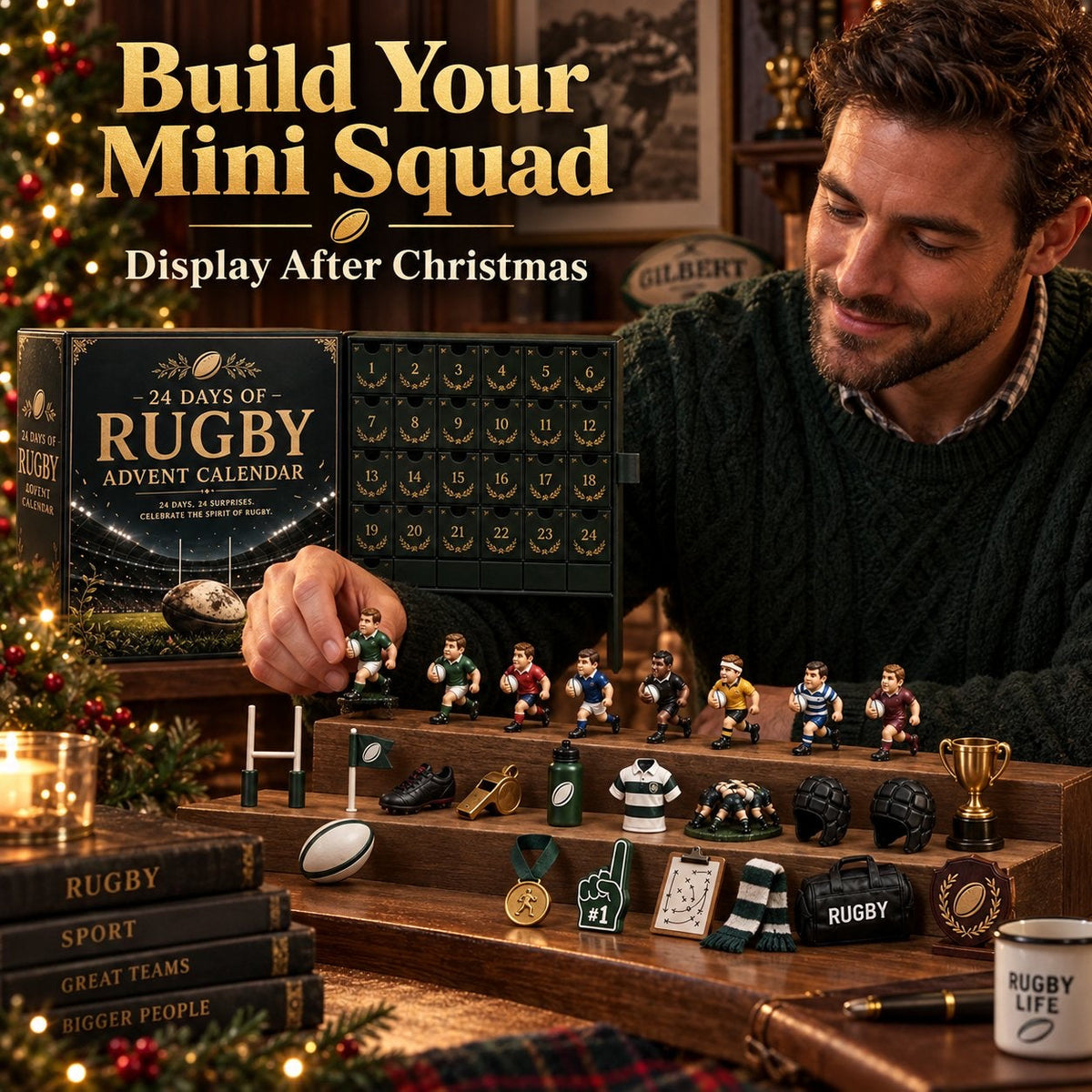 Rugby Adventskalender 2026 - 24 Rugbyminiaturen en Verrassingen