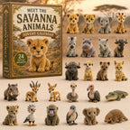 Savannedieren Adventskalender 2026 - 24 Acryl Savannedierhangers
