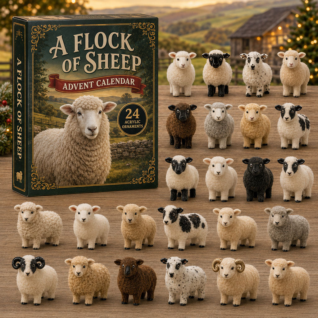 Schapen Adventskalender 2026 - 24 Acryl Schapenhangers