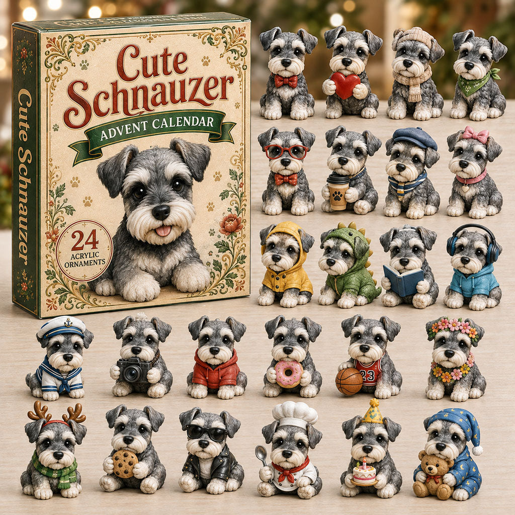 Schnauzer Adventskalender 2026 - 24 Acryl Schnauzerhangers