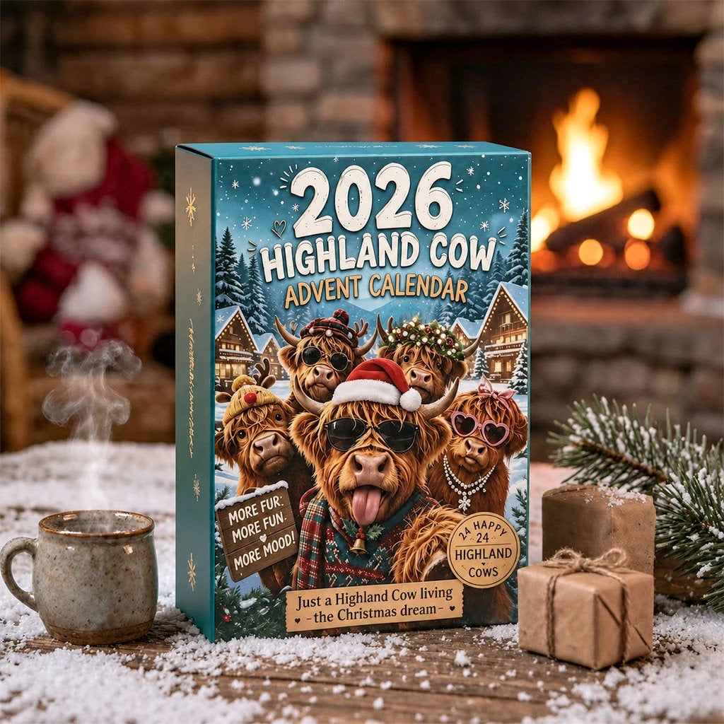 Schotse Hooglander Kerst Adventskalender 2026 - 24 Grappige Figuurtjes