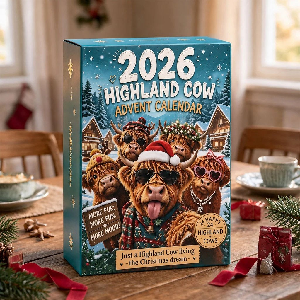 Schotse Hooglander Kerst Adventskalender 2026 - 24 Grappige Figuurtjes