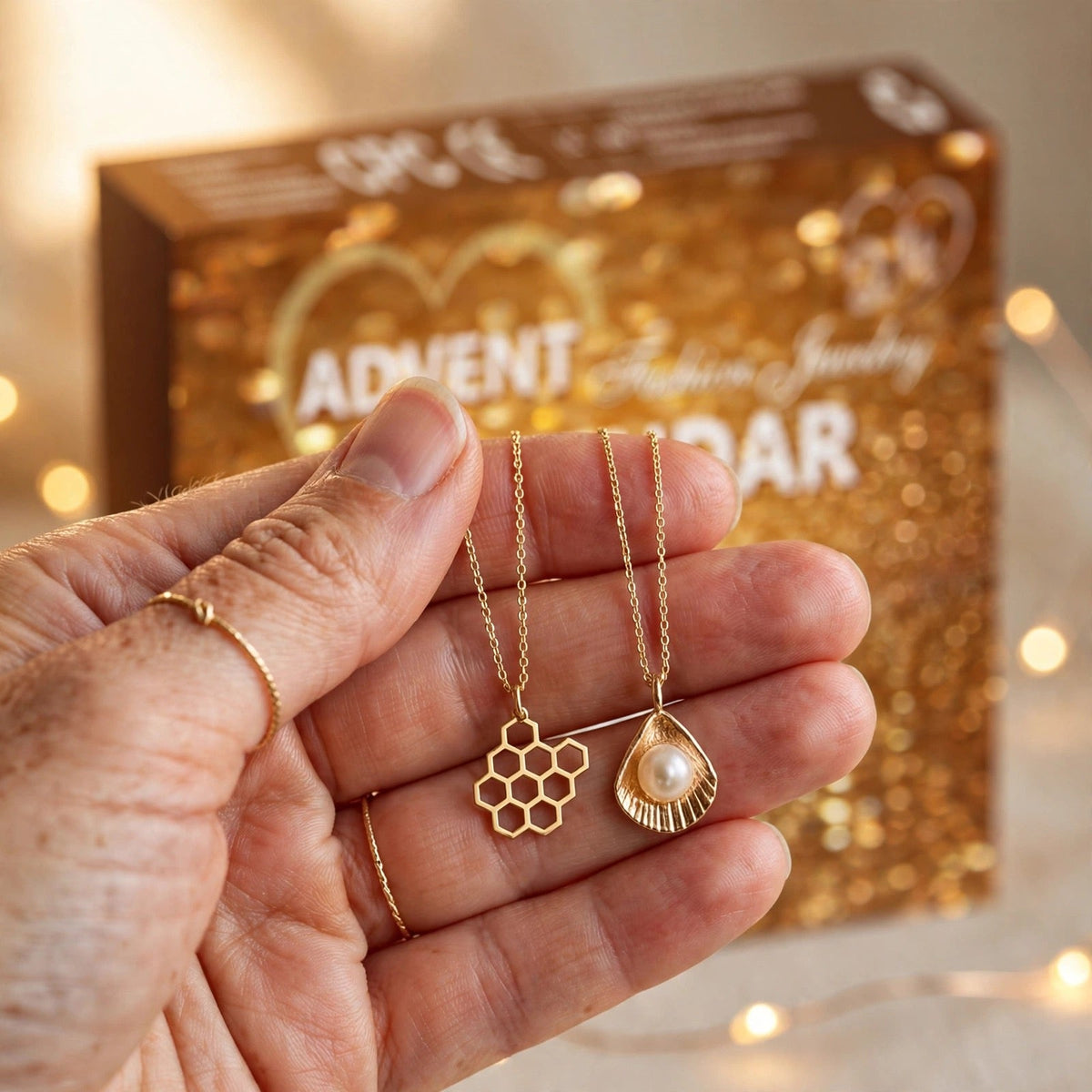 Sieraden Adventskalender 2026 - 24 Goudkleurige Kettingen, Ringen en Oorbellen