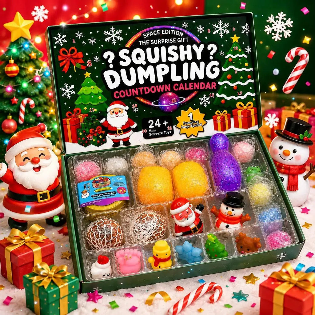 Squishy Dumpling Adventskalender 2026 - 24 Mini Squishies en 1 Grote Verrassing