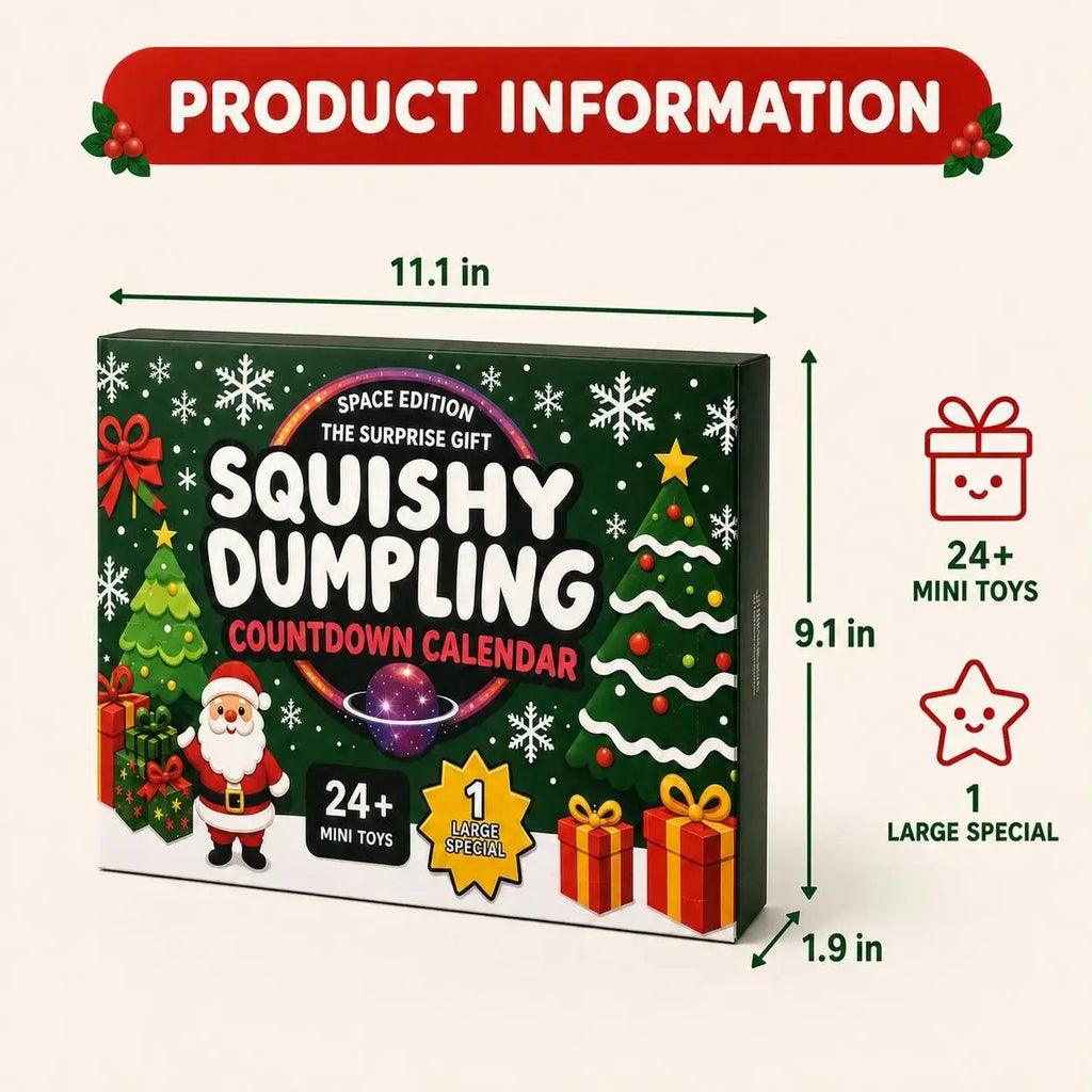 Squishy Dumpling Adventskalender 2026 - 24 Mini Squishies en 1 Grote Verrassing