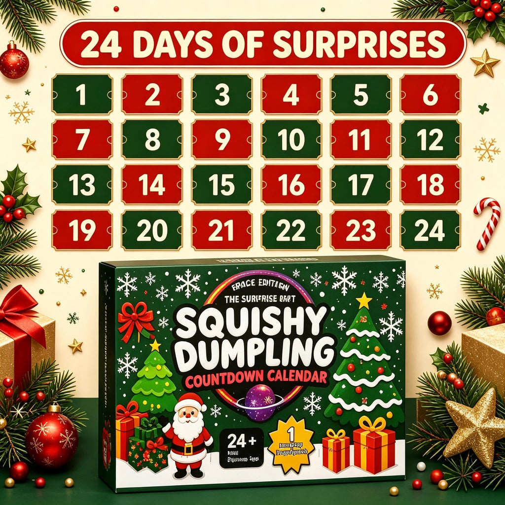 Squishy Dumpling Adventskalender 2026 - 24 Mini Squishies en 1 Grote Verrassing